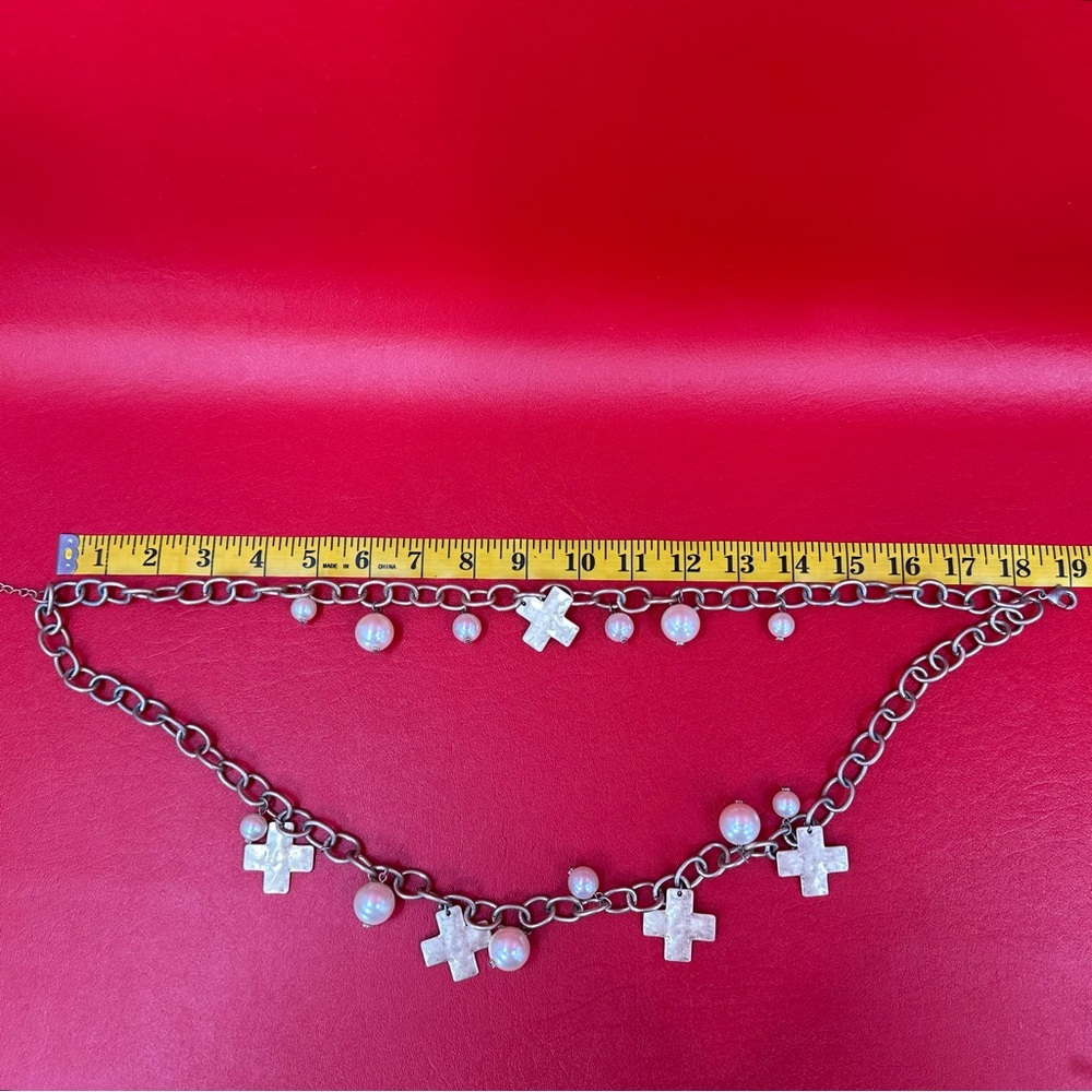 Southern Living Gold Cross and Pearl Necklace - Picture 12 of 13